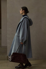 Hooded Elastic Cuff Long Coat