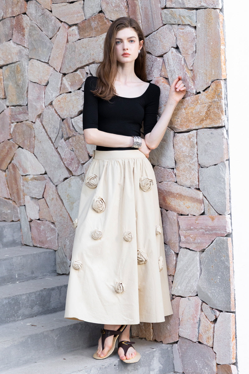Off-Shoulder Slim Knit Top