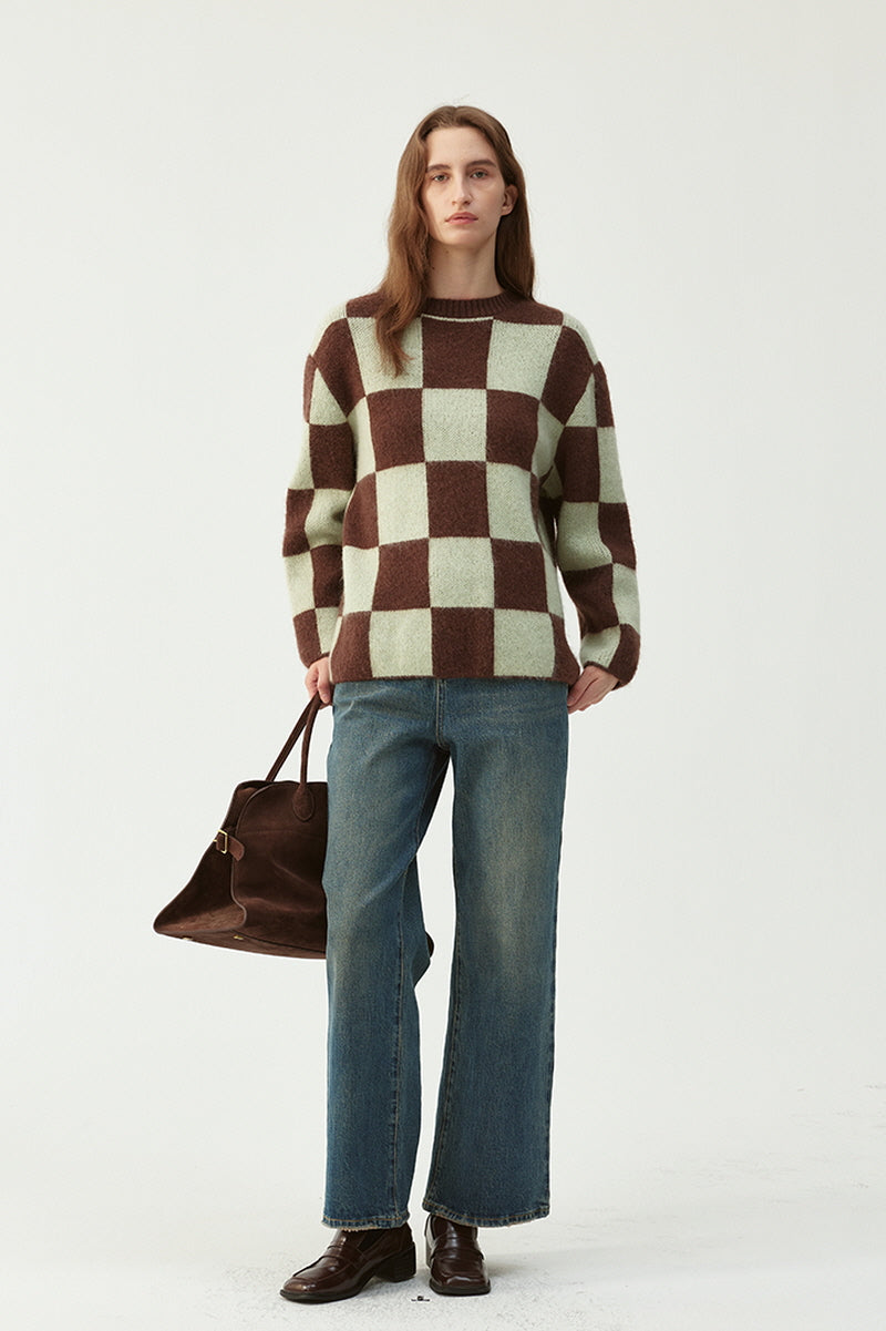 Minimalist Checkerboard Knitwear