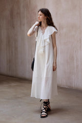 Ruffle Drape Sleeveless Dress