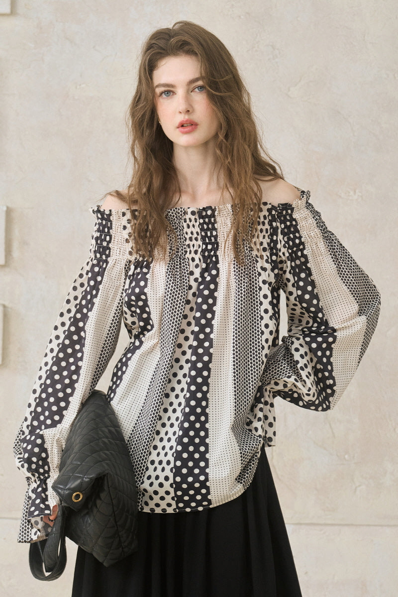 One-Shoulder Flared Sleeve Top