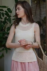Vintage Mesh Inner Layer Knit Top