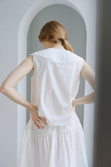 Floral Trimmed Lace-Up Top
