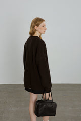 Henry Collar Cable Pullover Sweater