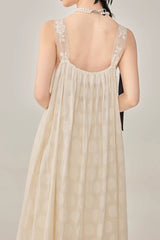 Literary Lace Jacquard Slip Dress
