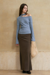 Slouchy Streamer Off Shoulder Knit Top