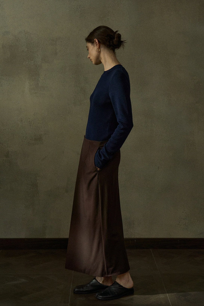 Layered Overlap Long Skirt