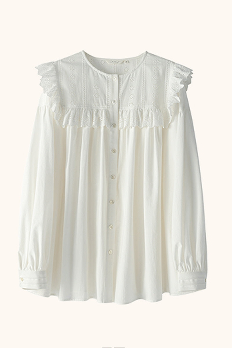 Fly Sleeve Cutout Panel Long Shirt