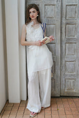 Pleated Wide-Leg Trousers