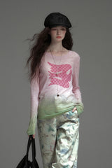 Gradient Print Long Sleeve T-Shirt