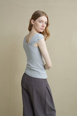 Irregular Slanted Shoulder Vest Top