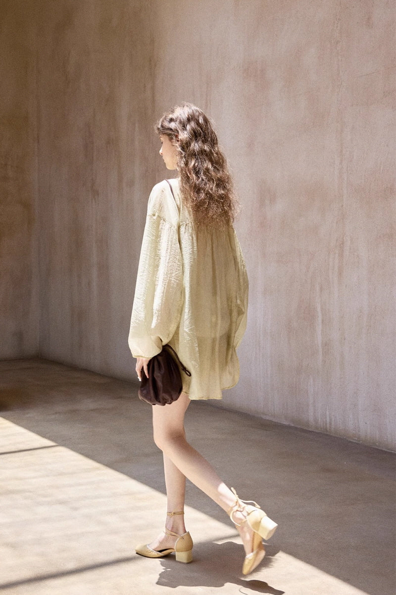 Lace-Up Shredded Cardigan
