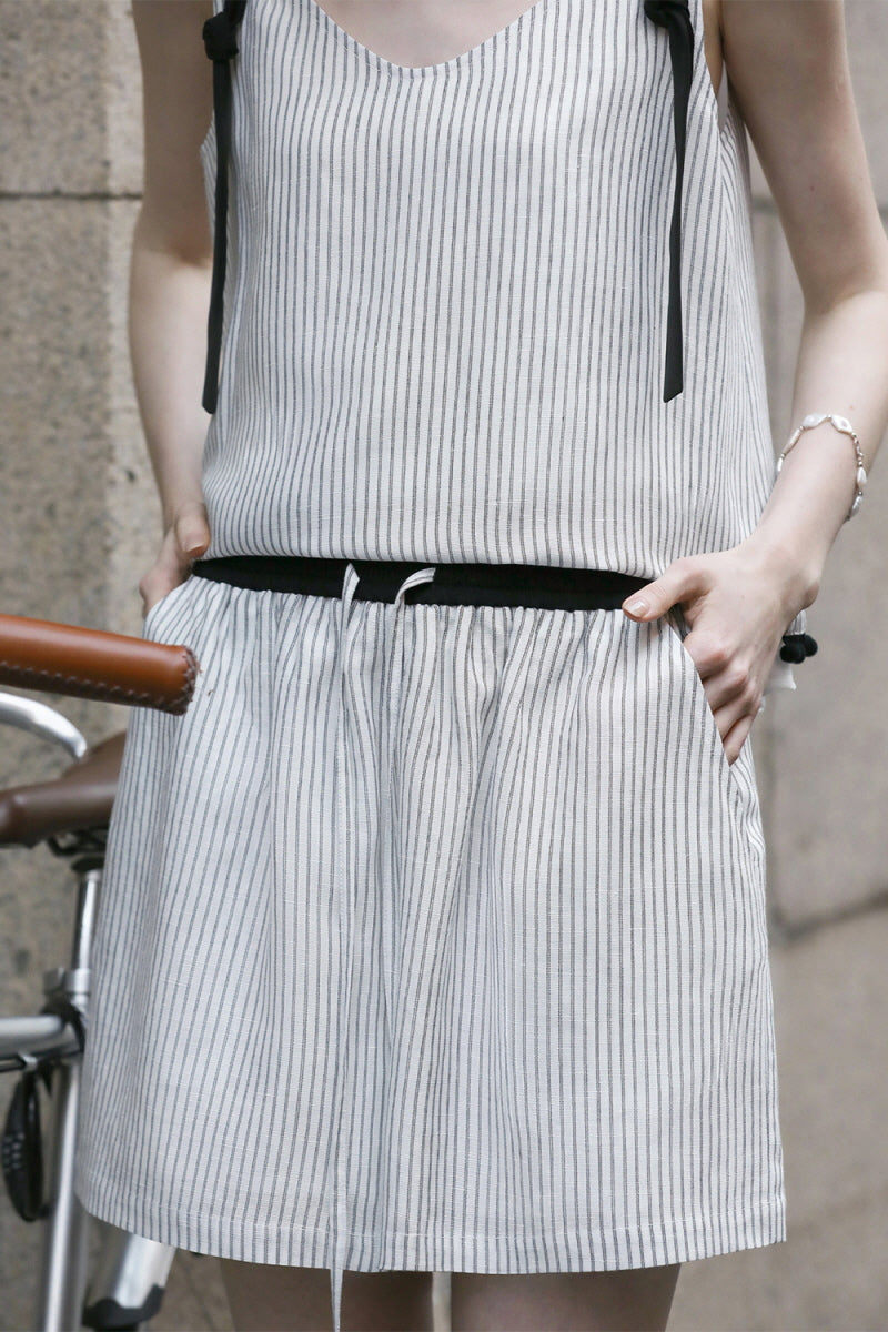 Striped High-Waist Relaxed Shorts
