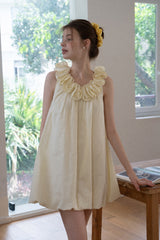 Three-Dimensional Lace Collar Puffy Dress
