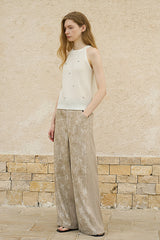 Cut-Out Panelled Straight-Leg Trousers