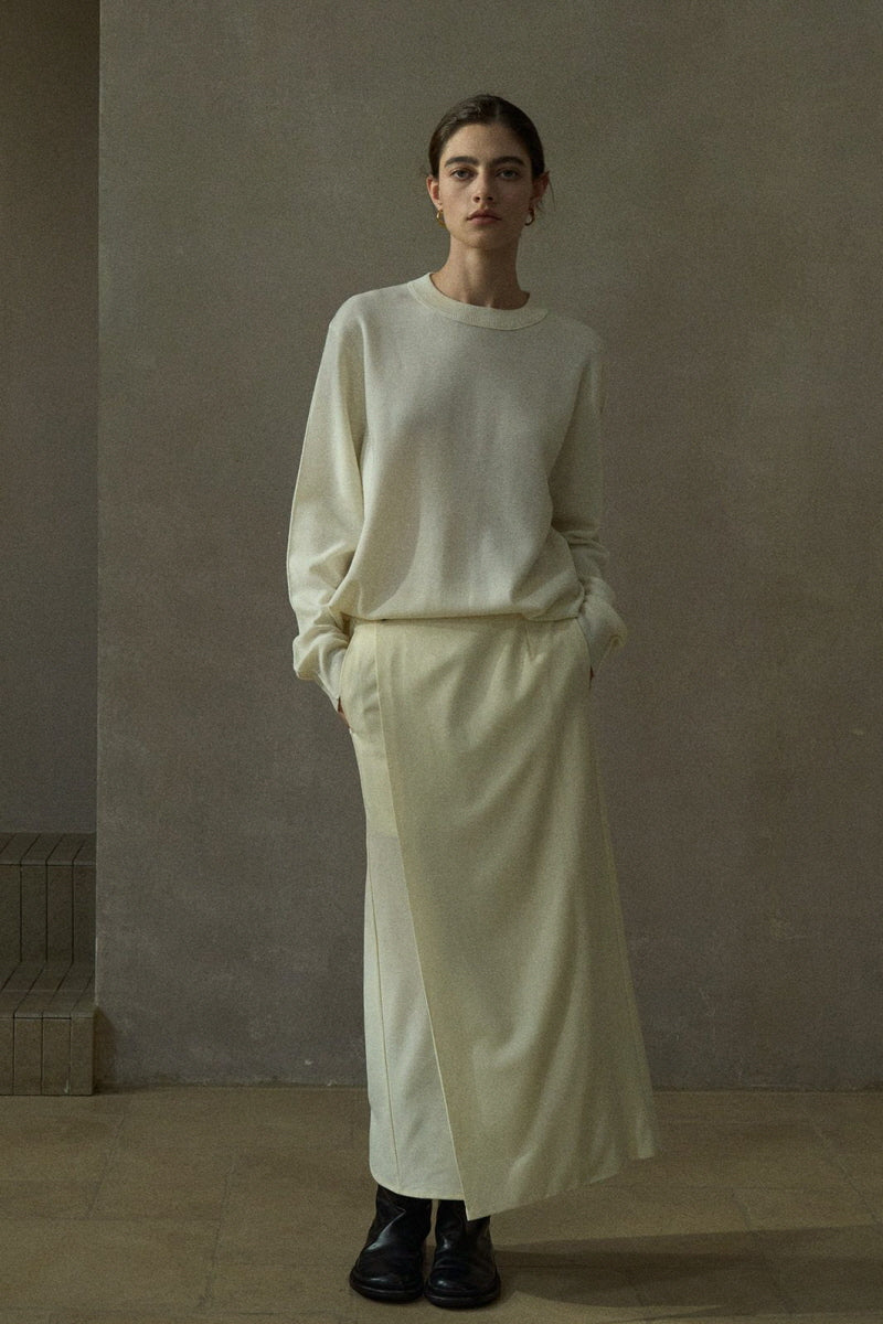 Layered Overlap Long Skirt