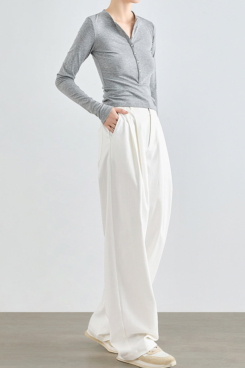High-Waist Wide-Leg Suit Pants