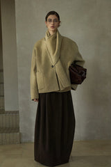 Scarf Collar Reversible Tweed Jacket