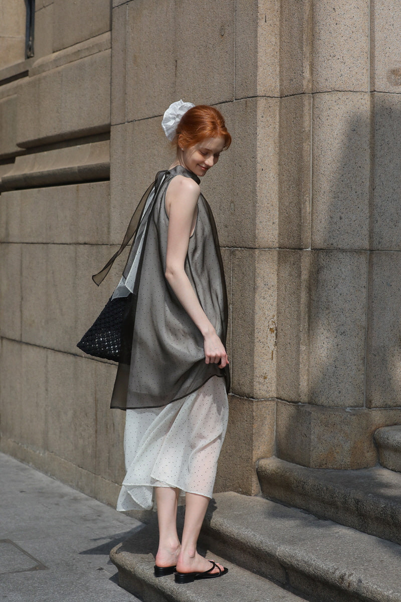 Halterneck Tie A-Line Dress