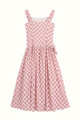 Square Neck Checkered Slip Dress