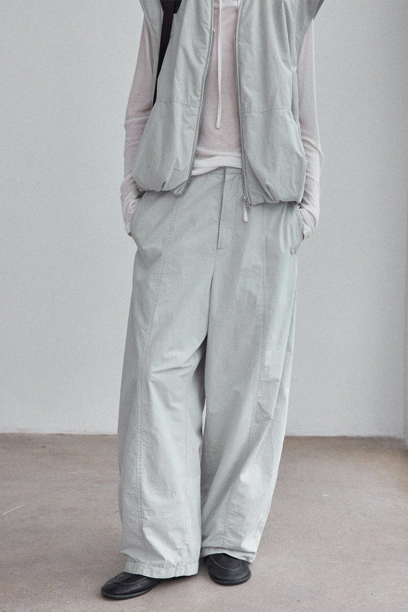 Curved-Scimitar Relaxed Pants