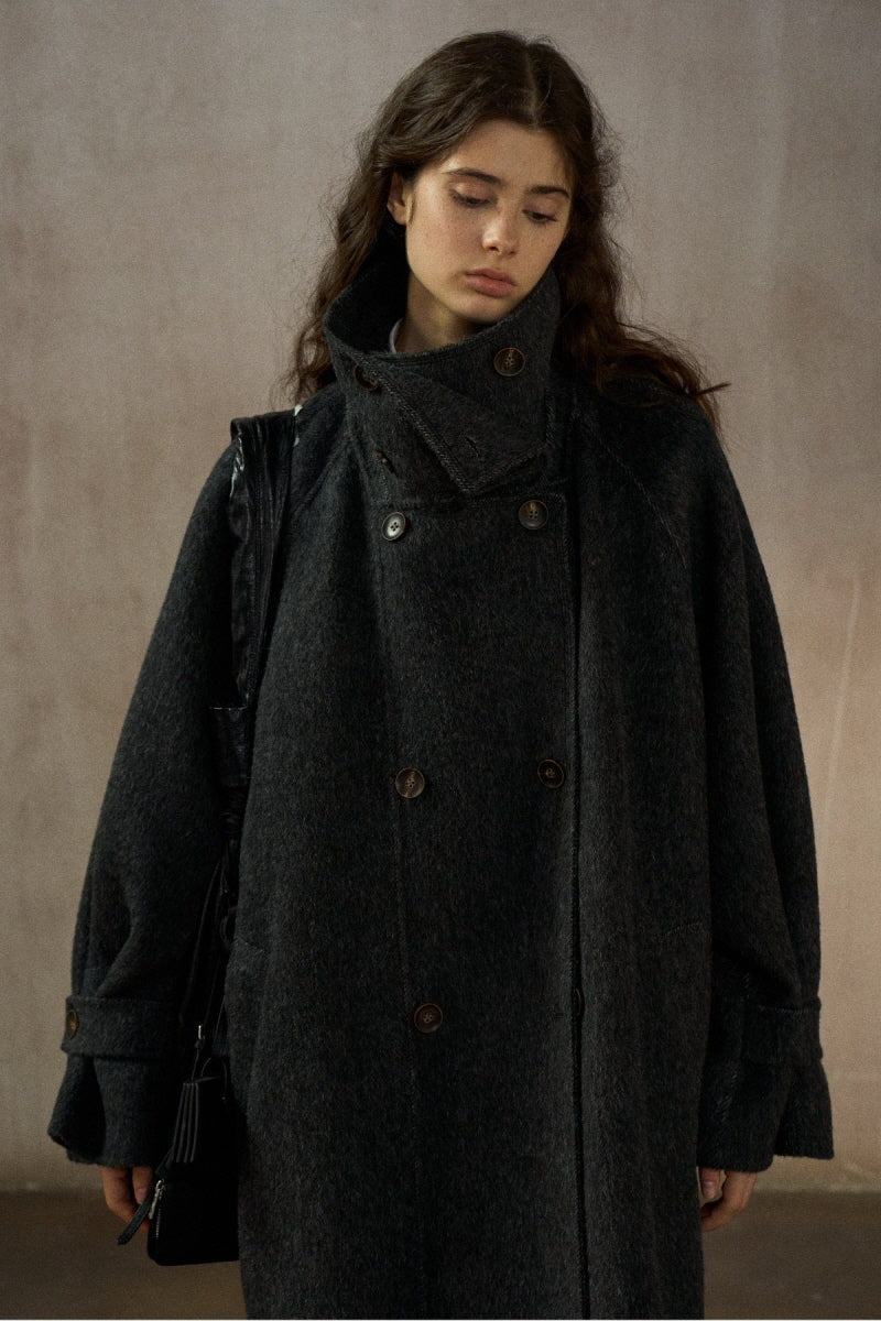 Retro Reversible Stand-Up Collar Hand-Sewn Coat