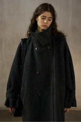 Retro Reversible Stand-Up Collar Hand-Sewn Coat