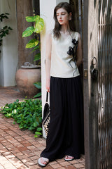 Pleated Wide-Leg Trousers