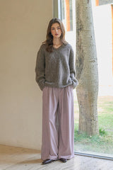 Casual Wide-Leg Straight Trousers