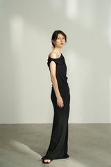Twisted Slanted Shoulder Slim Top