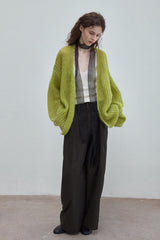 Pleated Wide-Leg Floor-Length Pants