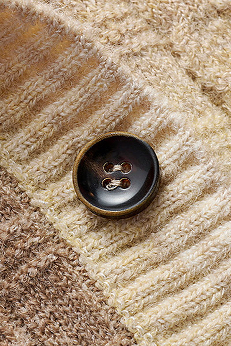 Gradient V-Neck Slouchy Knit Cardigan