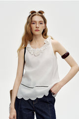 Three-Dimensional Petal Vest Top