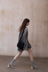 Lace-Up Shredded Cardigan