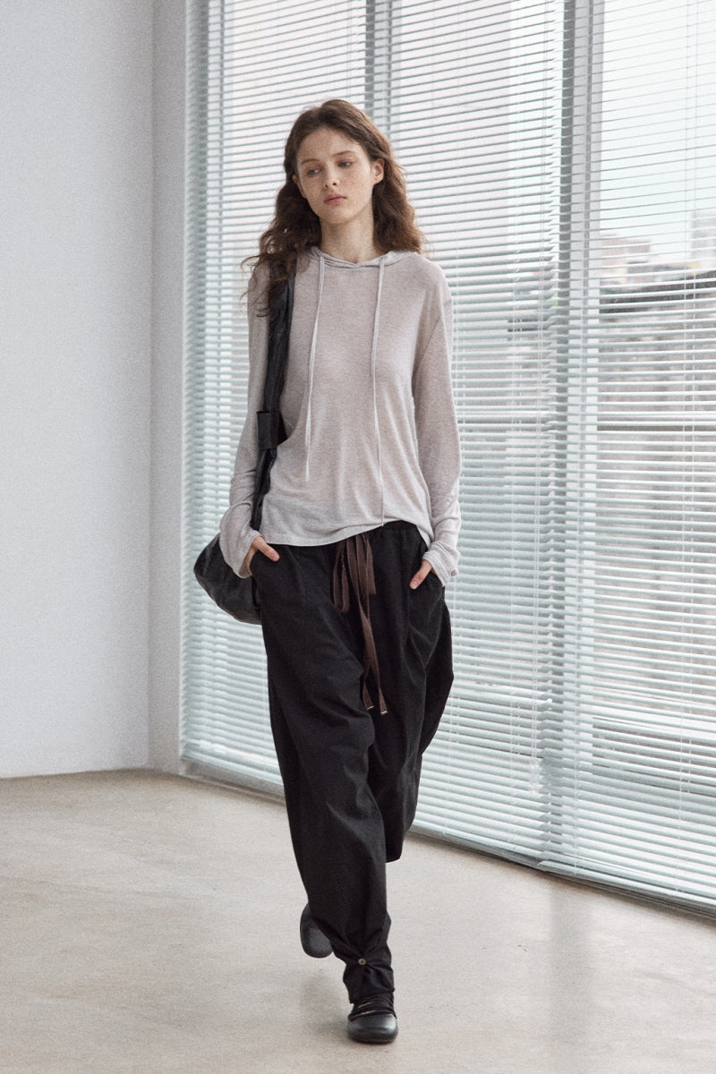 Drawstring Low-Waist Paratrooper Pants