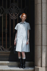 Deconstructed Short-Sleeved Shirt Dress