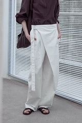 Wrap-Around Pleated Loose Slacks