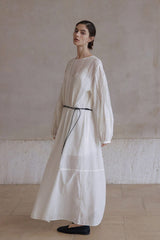 Crew Neck See-Through Cable Dress