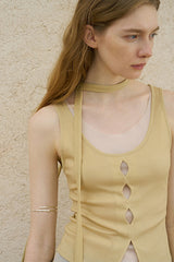 Cut-Out Cardigan Fake Two-Piece Vest