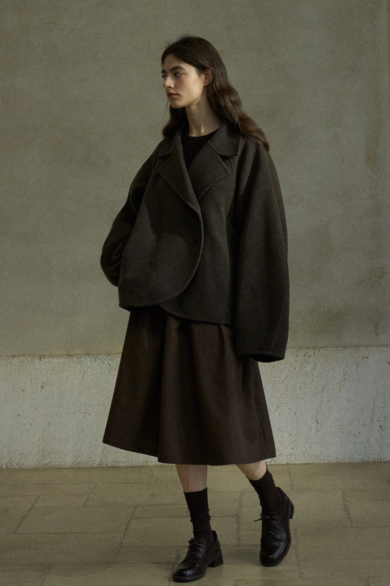 Cropped Reversible Lapel Jacket