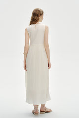 Three-Dimensional Pleated Sleeveless Dress