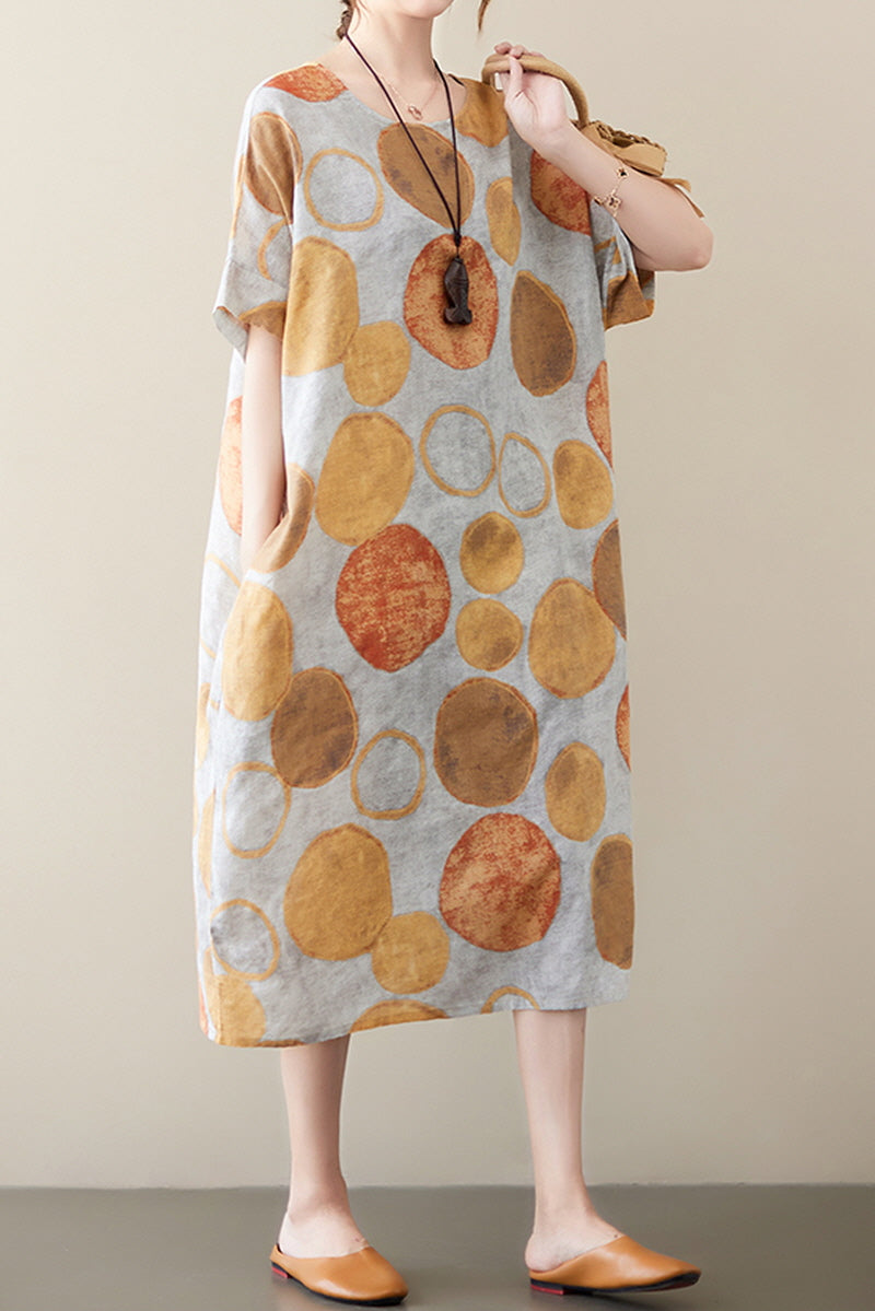 Polka Loose Linen Dress