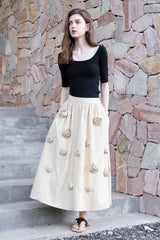 Three-Dimensional A-Line Long Skirt