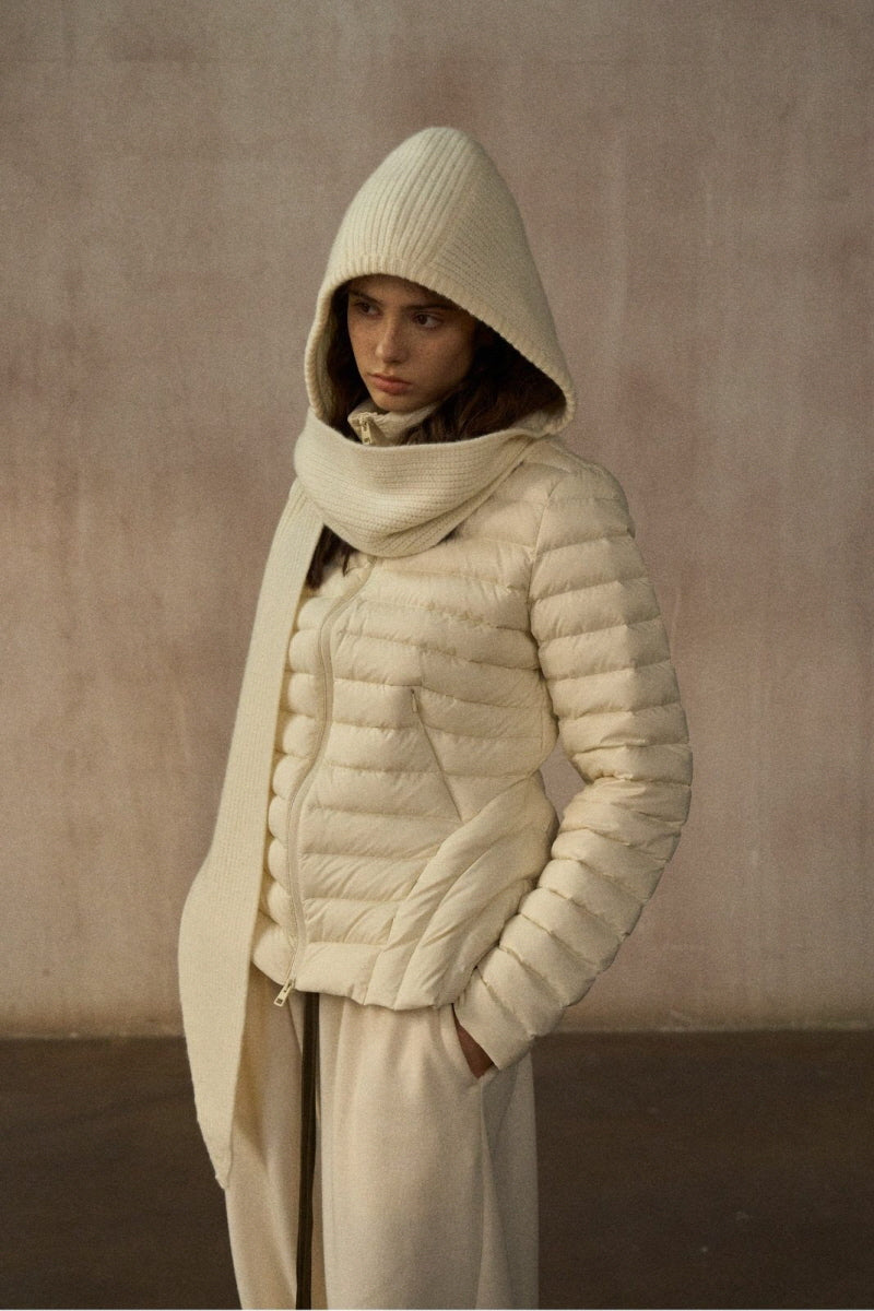 Stand-Up Collar Hourglass Puffer Jacket