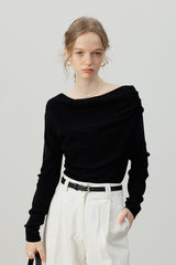 French One-Shoulder Swing Knit