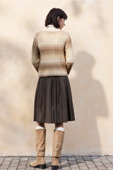 Gradient V-Neck Slouchy Knit Cardigan