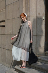 Halterneck Tie A-Line Dress