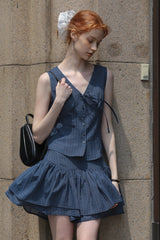 Bow Tie V-Neck Sleeveless Top
