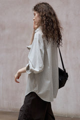Bubble Striped Hooded Shirt