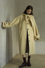 Hooded-Scarf Patch-Pocket Coat